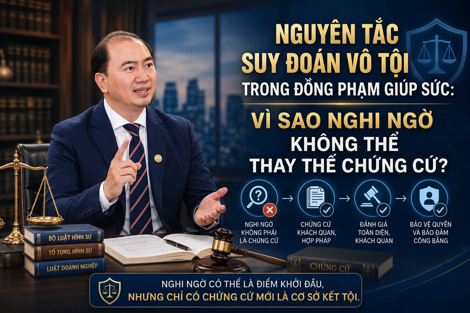 NGUYÊN TẮC SUY ĐOÁN VÔ TỘI TRONG ĐỒNG PHẠM GIÚP SỨC: VÌ SAO NGHI NGỜ KHÔNG THỂ THAY THẾ CHỨNG CỨ?